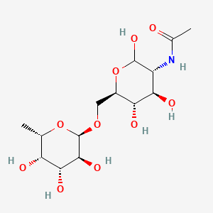 Chemical structure of alpha-L-Fucp-(1->6)-D-GlcpNAc