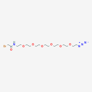 Chemical structure of N-(20-Azido-3,6,9,12,15,18-hexaoxaicosyl)-2-bromoacetamide