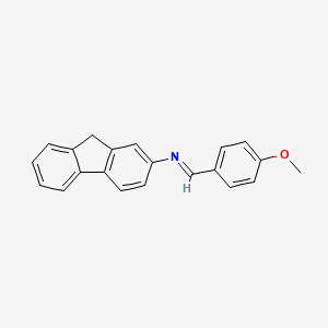 Chemical structure of 2-(N-P-Anisylideneamino)-fluorene