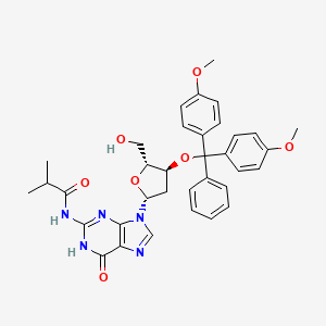Chemical structure of 2'-Deoxy-3'-O-DMT-N2-Isobutyrylguanosine