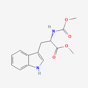 Chemical structure of N-(Methoxycarbonyl)-L-tryptophan methyl ester