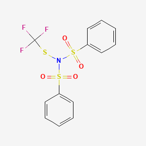Chemical structure of N-(Phenylsulfonyl)-N-((trifluoromethyl)thio)benzenesulfonamide