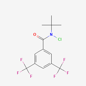 Chemical structure of N-(tert-Butyl)-N-chloro-3,5-bis(trifluoromethyl)benzamide