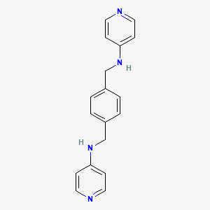 Chemical structure of N,N'-(1,4-Phenylenebis(methylene))bis(pyridin-4-amine)