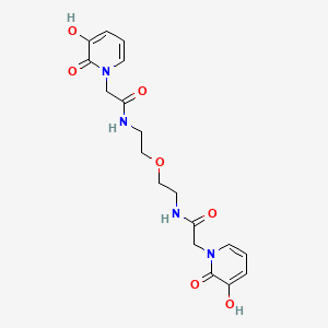 Chemical structure of N,N'-(Oxybis(ethane-2,1-diyl))bis(2-(3-hydroxy-2-oxopyridin-1(2H)-yl)acetamide)