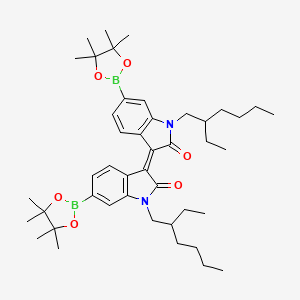 Chemical structure of N,N'-Bis(2-ethylhexyl)-6,6'-bis(4,4,5,5-tetramethyl-1,3,2-dioxaborolan-2-yl)isoindigo