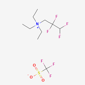 Chemical structure of 2,2,3,3-Tetrafluoropropyl triethylammonium triflate