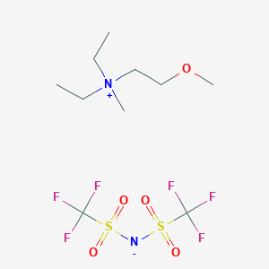 Chemical structure of N,N-diethyl-2-methoxy-N-methylethan-1-aminium bis((trifluoromethyl)sulfonyl)amide