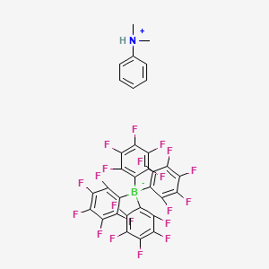 Chemical structure of N,N-Dimethylanilinium Tetrakis(pentafluorophenyl)borate