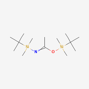 Chemical structure of N,O-Bis(tert-butyldimethylsilyl)acetamide [tert-Butyldimethylsilylating Agent]