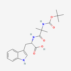 Chemical structure of N-[(1,1-Dimethylethoxy)carbonyl]-2-methylalanyl-L-tryptophan