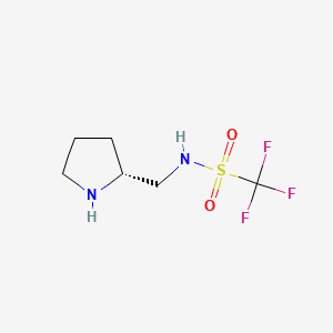 Chemical structure of N-[(2R)-2-Pyrrolidinylmethyl]trifluoromethanesulfonamide