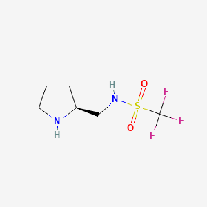 Chemical structure of N-[(2S)-2-Pyrrolidinylmethyl]trifluoromethanesulfonamide