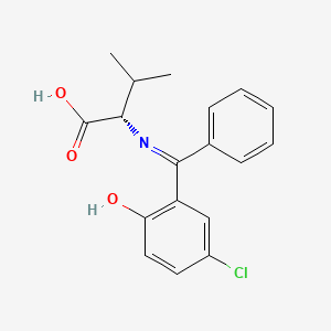 Chemical structure of N-[(5-Chloro-2-hydroxyphenyl)phenylmethylene]-L-valine