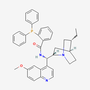 Chemical structure of N-[(8α,9S)-10,11-Dihydro-6'-methoxycinchonan-9-yl]-2-(diphenylphosphino)benzamide