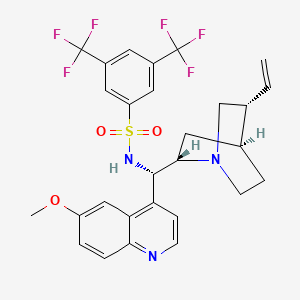 Chemical structure of N-[(8α,9S)-6'-Methoxycinchonan-9-yl]-3,5-bis(trifluoromethyl)benzenesulfonamide
