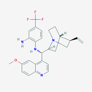 Chemical structure of N-[(8α,9S)-6'-Methoxycinchonan-9-yl]-4-trifluoromethyl-1,2-benzenediamine
