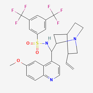 Chemical structure of N-[(9R)-6'-Methoxycinchonan-9-yl]-3,5-bis(trifluoromethyl)benzenesulfonamide