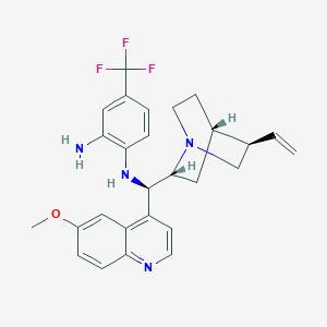 Chemical structure of N-[(9R)-6'-Methoxycinchonan-9-yl]-4-trifluoromethyl-1,2-benzenediamine