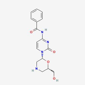 Chemical structure of N-[1,2-dihydro-1-[(2R,6S)-6-(hydroxymethyl)-2-morpholinyl]-2-oxo-4-pyrimidinyl]-Benzamide