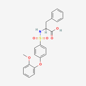 Chemical structure of N-[4-(2-Methoxyphenoxy)phenylsulfonyl]-DL-phenylalanine