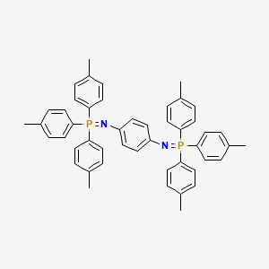 Chemical structure of N,n'-bis(tri-p-tolylphosphoranylidene)benzene-1,4-diamine