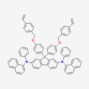 Chemical structure of N2,N7-Di(naphthalen-1-yl)-N2,N7-diphenyl-9,9-bis(4-((4-vinylbenzyl)oxy)phenyl)-9H-fluorene-2,7-diamine