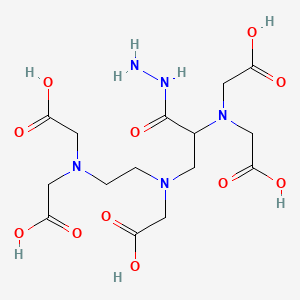 Chemical structure of N4,Nα,Nα,Nε,Nε-[Pentakis(carboxymethyl)]-N4-(carboxymethyl)-2,6-diamino-4-azahexanoic Hydrazide