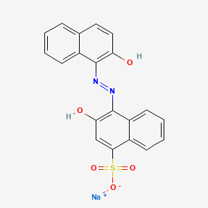 Chemical structure of Na 3-OH-4-(2-OH-1-naphthylazo)-1-naphthalenesulphonate