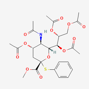 Chemical structure of N-Acetyl-2-S-phenyl-2-thio-alpha-neuraminic acid methyl ester 4,7,8,9-tetraacetate