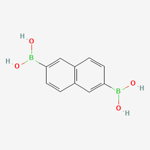 Chemical structure of Naphthalene-2,6-diyldiboronicacid