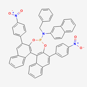 Chemical structure of N-benzyl-N-(naphthalen-2-yl)-2,6-bis(4-nitrophenyl)dinaphtho[2,1-d:1',2'-f][1,3,2]dioxaphosphepin-4-amine