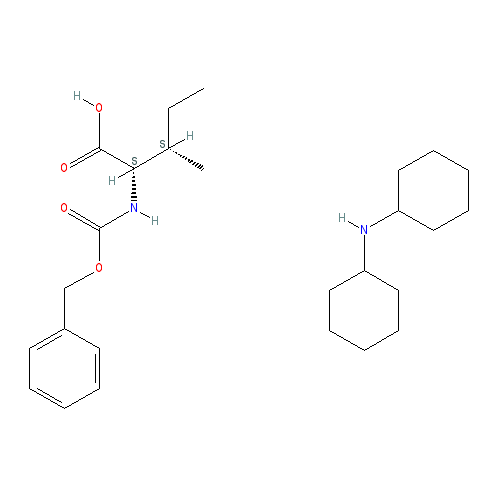 Chemical structure of Cbz-L-Isoleucine dicyclohexylamine salt