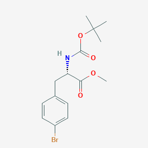 Chemical structure of N-Boc-4-bromo-L-phenylalanine methyl ester