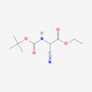 Chemical structure of N-Bocamino-cyano-acetic acid ethyl ester