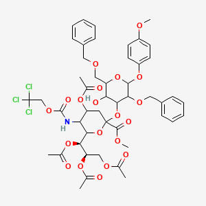 Chemical structure of Neu5Troc[1Me,4789Ac]α(2-3)Gal[26Bn]-β-MP