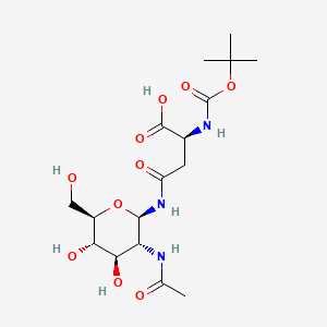 Chemical structure of Nω-(2-Acetamido-2-deoxy-β-D-glucopyranosyl)-Nα-(tert-butoxycarbonyl)-L-asparagine