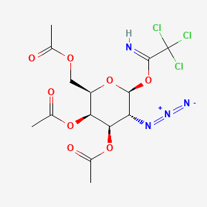 Chemical structure of O-(2-Azido-2-deoxy-3,4,6-tri-o-acetyl-beta-d-galactopyranosyl)-trichloroacetimidate
