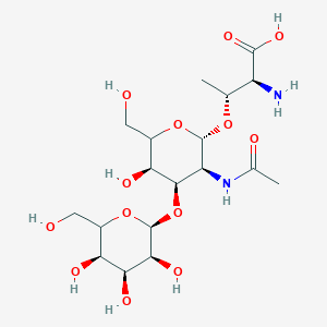 Chemical structure of O-[2-(Acetamido)-2-deoxy-3-O-β-D-galactopyranosyl-α-D-galactopyranosyl]-L-threonine