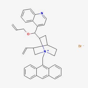 Chemical structure of O-Allyl-N-[(9-anthracenyl)methyl]cinchonidium bromide