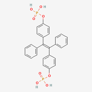 Chemical structure of P,P′-[(1,2-Diphenyl-1,2-ethenediyl)di-4,1-phenylene] bis(dihydrogen phosphate)