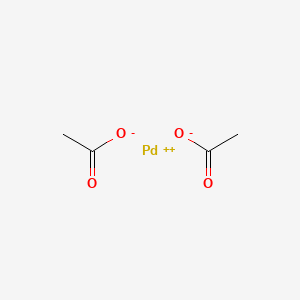 Chemical structure of palladium(II) acetate