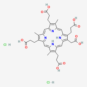 Chemical structure of Pentacarboxylporphyrin I dihydrochloride