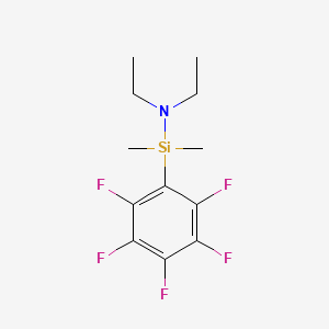 Chemical structure of N,N-diethyl-1,1-dimethyl-1-(pentafluorophenyl)silylamine