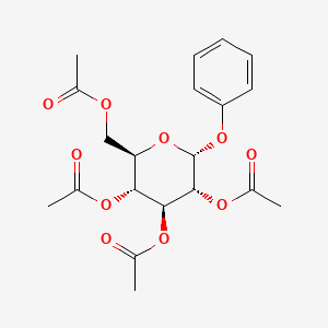 Chemical structure of Phenyl 2,3,4,6-tetra-O-acetyl-α-D-glucopyranoside