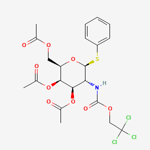 Chemical structure of Phenyl 3,4,6-Tri-O-acetyl-2-deoxy-1-thio-2-(2,2,2-trichloroethoxyformamido)-β-D-galactopyranoside