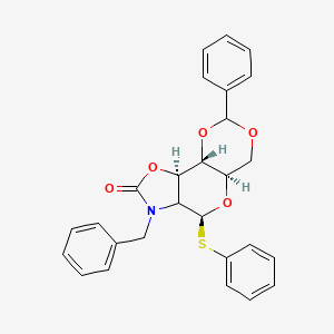 Chemical structure of Phenyl N-Benzyl-2-amino-4,6-O-benzylidene-2-N,3-O-carbonyl-2-deoxy-1-thio-β-D-glucopyranoside