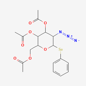 Chemical structure of Phenyl seleno-2-azido-3,4,6-tri-O-acetyl-α-D-galactopyranoside