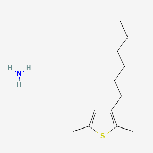Chemical structure of Poly(3-hexyl-2,5-thiophenediyl)