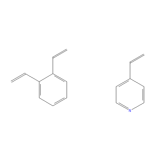Chemical structure of Poly(4-vinylpyridine), cross-linked